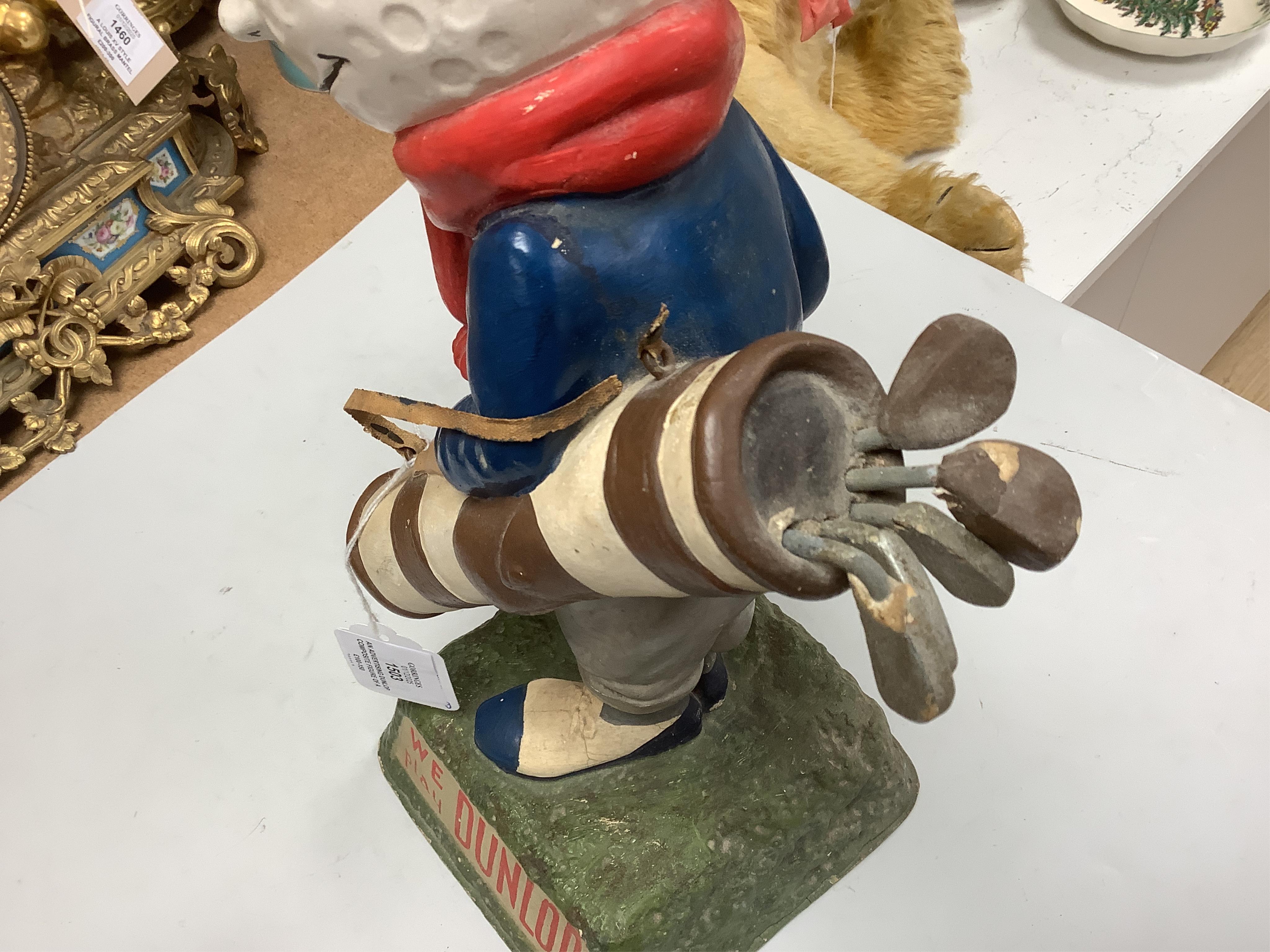 An advertising Dunlop Man composite figure of a golfer, 40cm